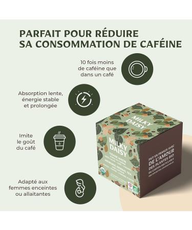 Milky Daisy - Organic Morning Herbal Tea - Coffee Substitute - Cocoa Coffee Caramel Flavor - Energizing and Low in Caffeine - 40 Sachets - Buy Online on GoSupps.com