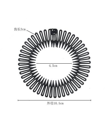 Pinksee 3pcs Stretch Flexible Hair Combs Headband for Women - Black - Buy Online on GoSupps.com