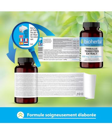 Tribulus Terrestris 300 mg - 60 Capsules: Powerful Boost for Men and Women Erection and Vitality Enriched with Zinc by BIOHERBA - Buy Online on GoSupps.com
