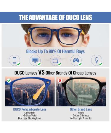 Duco Tr90 Blue Light Blocking Glasses for Kids | Anti-Glare Gaming Glasses for Boys & Girls Ages 5-10 | K028 Blue Yellow - Buy Online on GoSupps.com