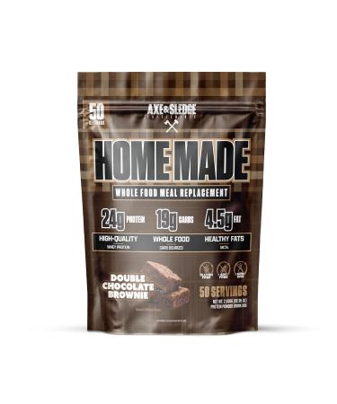 Axe & Sledge Home Made Meal Replacement Powder | 48g Protein | Digestive Enzymes & Fiber | Non-GMO Premium Ingredients | Protein for Bulking | 25 Servings Double Chocolate Brownie - Buy Online on GoSupps.com