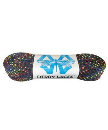 Derby Laces Rainbow 108 Inch Waxed Skate Lace for Roller Derby, Hockey and Ice Skates, and Boots