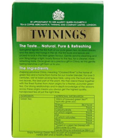 Twinings Pure Green Tea 20 Teabags (Pack of 8 Total 160 Teabags) - Buy Online on GoSupps.com