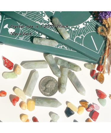MAIBAOTA Moonstone Healing Crystals Gifts Wands Hexagonal Pointed Gemstones Set Bulk for Women Beginner Chakra Stones Nature Reiki Spiritual Energy Balancing Protection Crystal 10pcs - Buy Online on GoSupps.com
