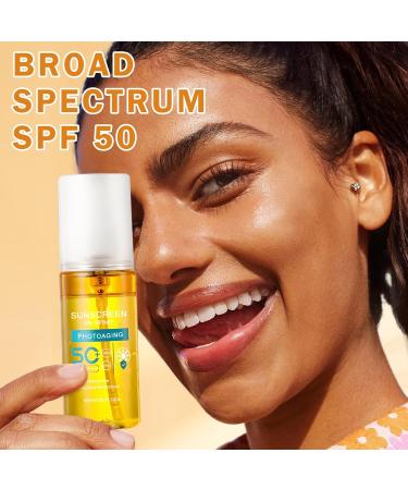 Hydrating SPF 50 Sunscreen Oil Spray - Lightweight Face & Body Protection for Women | Refreshing Sun Care - Buy Online on GoSupps.com
