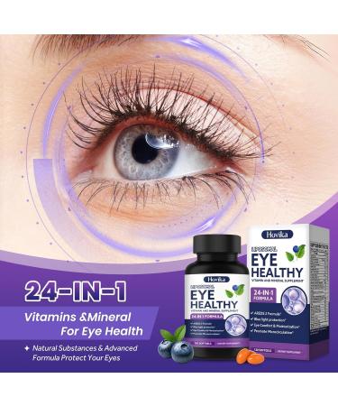 AREDS 2 Eye Vitamins and Mineral Supplement with Bilberry Extract Omega-3 Lutein Astaxanthin Zeaxanthin Eye Vitamin for Macular Health Dry Eye Eye Strain Night Vision - 120 Softgels - Buy Online on GoSupps.com
