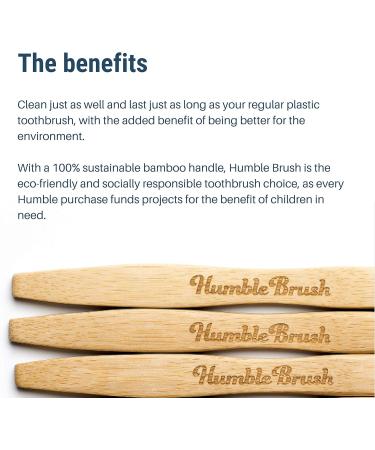 Humble Brush Bamboo Toothbrush for Adults - Soft Blue 4 Pack | Eco-Friendly Sustainable Dental Care - Buy Online on GoSupps.com