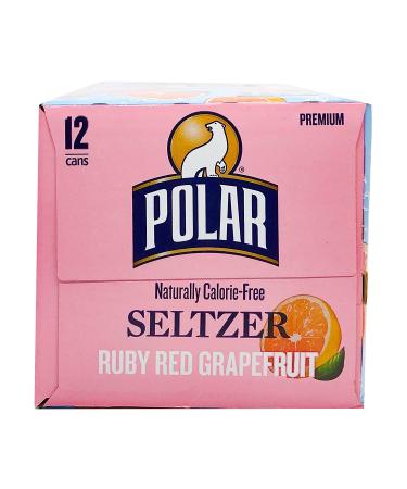 Polar Seltzer Water Ruby Red Grapefruit 12 fl oz 12-Pack - Refreshing Citrus Sparkling Water - Buy Online on GoSupps.com
