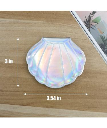 4 Pack Glitter Shell Double-Sided Makeup Mirrors - Portable and Compact for Women and Girls - Buy Online on GoSupps.com