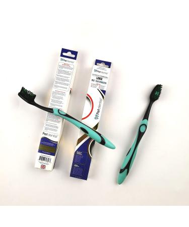 Petdentist Manual Large Dog Toothbrush with Gentle Soft Charcoal Bristles for Dogs Teeth Cleaning Tartar and Plaque Off Easily and Best for Cat Dog Gingivitis - Buy Online on GoSupps.com