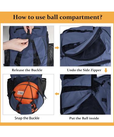BeeGreen Navy Drawstring Basketball Bag with Ball Holder & Shoe Compartment - Perfect for Boys and Girls - Buy Online on GoSupps.com