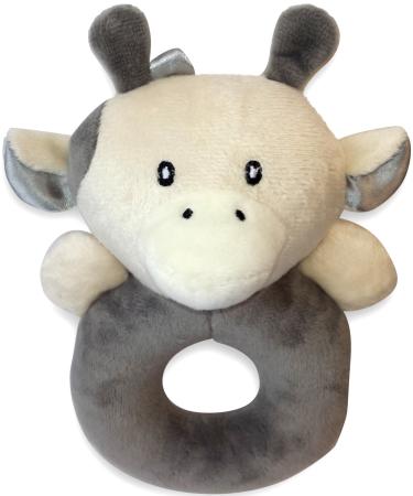 X-Large Premium Baby Rattle  Extra Soft Plush Cow Teether  (BPA Free)  by LittleFoot Nation  Safe for Teething  Develops & Improves Baby's Hand-Eye Coordination