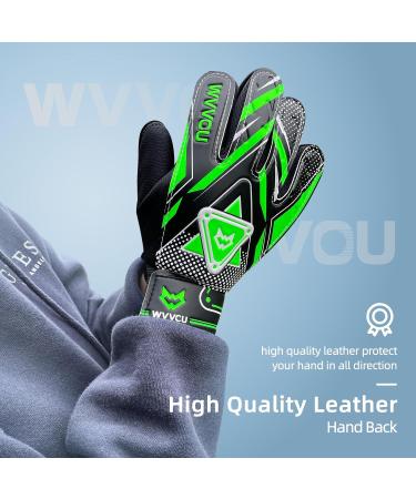 Wvvou Goalkeeper Gloves for Kids & Teens | Football Gloves with Double Protection & Portability - Great Stop Green 5 - Buy Online on GoSupps.com
