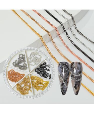 VONNST Nail Art Charms 3D Art Decoration Chains Metal Punk Accessory Nails Supply for Women Manicure Tips 1 - Buy Online on GoSupps.com