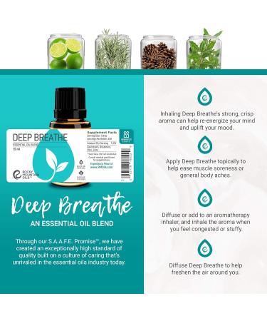 Rocky Mountain Oils Deep Breathe Essential Oil Blend - 15ml Aromatherapy for Diffusers & Topical Use | Relaxing Essential Oils for Stress Relief - Buy Online on GoSupps.com