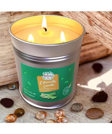 Large 3-Wick Citronella Scented Candle - Smokeless Metal Bucket for Outdoor Camping | Perfect Gift Set for Women & Birthdays - Soy Wax & Essential Oils - Buy Online on GoSupps.com