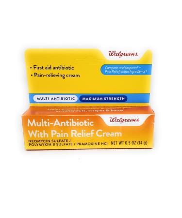 Walgreens Maximum Strength Multi Antibiotic Cream with Pain Relief .5 oz