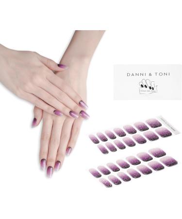 Danni & Toni Ursula Violet Gradient Glitter Gel Nail Films - Self-Adhesive UV Nail Foil Wraps (28 Stickers) - Buy Online on GoSupps.com