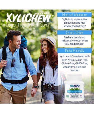 Xylichew Peppermint Gum - 100% Xylitol, Non-GMO, Sugar-Free, 60 Count â€“ Natural Oral Care & Bad Breath Relief - Buy Online on GoSupps.com