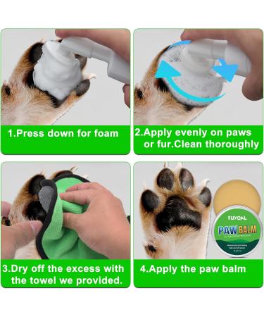 FUYOAL Dog Paw Cleaner Dog Paw Balm Dog Paw Washer for Dogs Large Medium Small XL Breed w/Moisturizer for Cat Hot Pavement Treatment No-Rinse Foaming Cleanser for Pet Foot Wash Care - Buy Online on GoSupps.com