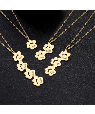 Exlarify Personalized Paw Print Necklace | Memorial Jewelry for Dog Lovers | Custom Name Pet Jewelry & Mother s Day Gift - Buy Online on GoSupps.com