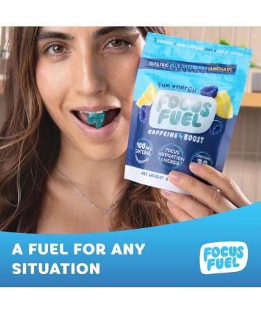 Energy Chews - All-Natural Focus & Energy Gummies with 100mg Caffeine | B12 Magnesium Electrolytes | Blue Razzberry Lemonade - 30 Chews - Buy Online on GoSupps.com