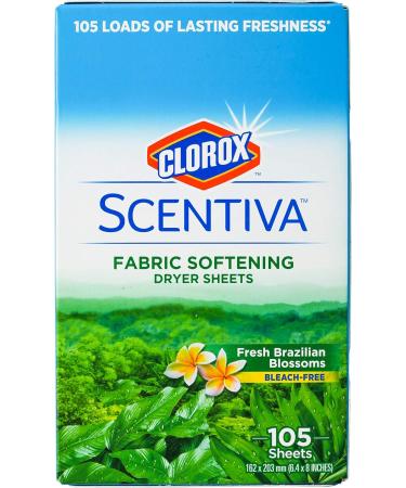 Scentiva Fabric Softening Dryer Sheets - Fresh Brazilian Blossoms Scent | 105 Count Pack (2) | Laundry Softener for Fresh & Clean Clothes - Buy Online on GoSupps.com