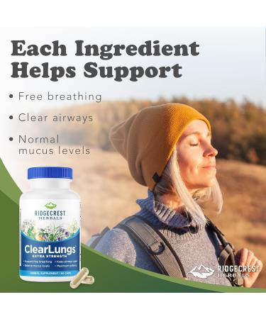 RidgeCrest Herbals ClearLungs Extra Strength - 60 Capsules - Buy Online on GoSupps.com