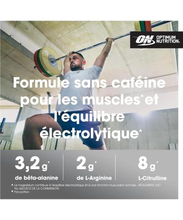 Optimum Nutrition ON Platinum PUMP Pre-Workout Intense and Caffeine-free Dietary Supplement with Fruitflow Beta-Alanine L-Arginine L-Citrulline Blue Raspberry Flavor 20 Servings 380 g - Buy Online on GoSupps.com