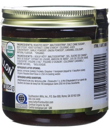 Better than Bouillon Better Than Bouillon Organic Roasted Beef Base 16 Oz Reduced Sodium 1 Pounds - Buy Online on GoSupps.com