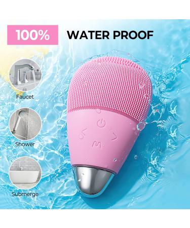 Face Cleansing Brush Mini Silicone Face Scrubber Ipx7 Waterproof Rechargeable for Deep Cleansing Exfoliating and Vibrating Massaging (Pink) - Buy Online on GoSupps.com