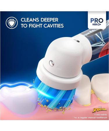 Oral-B Pro Kids Electric Toothbrush | Christmas Gift for Kids | Spiderman Stickers | 2 Modes | Kid-Friendly Sensitive Mode | Ages 3+ | 2 Pin UK Plug | Blue - Buy Online on GoSupps.com