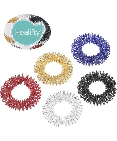Healifty Acupressure Massage Rings - Stainless Steel Finger & Toe Massage for Relaxation (5 Pack: Gold Silver Black Blue Red) | International Shipping - Buy Online on GoSupps.com