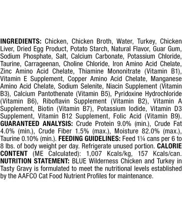 Blue Buffalo Wilderness Wild Delights Natural Wet Cat Food Chicken & Turkey Minced 5.5oz (Pack of 24 ) Large Cans Minced Chicken & Turkey - Buy Online on GoSupps.com