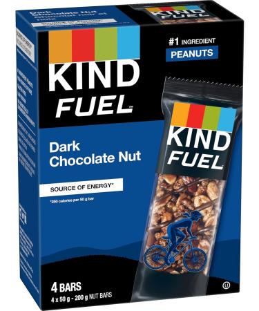 KIND Fuel Bars Double Dark Chocolate Nut 50 Gram Bars (4 Pack) 12g Protein Gluten Free Double Dark Chocolate Nut 4 Count (Pack of 1) - Buy Online on GoSupps.com