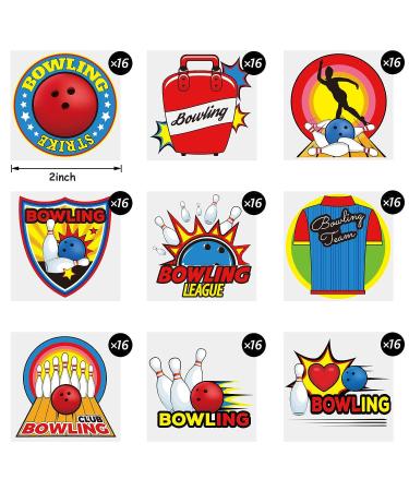 144pc Bowling Themed Waterproof Temporary Stickers - Party Decoration Supplies for Kids & Adults - 9 Styles - Buy Online on GoSupps.com