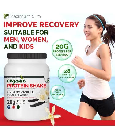 Maximum Slim Organic Protein Shake - Creamy Vanilla Bean Flavor | Buy Internationally - Buy Online on GoSupps.com