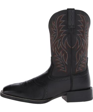 ARIAT Men's Sport Wide Square Toe Western Boot 11 - Black Deertan/Black | Comfortable and Stylish Cowboy Boot - Buy Online on GoSupps.com