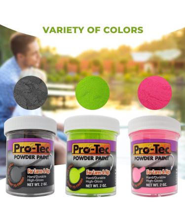 Lurwind Pro-Tec Powder Paint Kit for Fishing Lures - Black/Green Chartreuse/Hot Pink 2oz 3 Pack - Buy Online on GoSupps.com