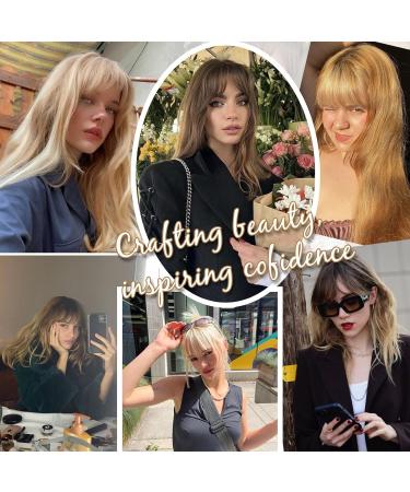 MS TAJ Clip in Fringe French 360 Bangs Hair Fringe in Clip Extensions Blonde with Dark root Hair Extensions Clip in Fringe Bangs Hair Pieces Adding Extra Hair Volume for Women 16 inch Blonde with dark root - Buy Online on GoSupps.com