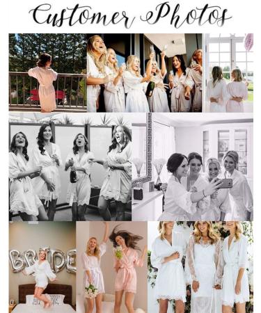 BESDEL Women's Silk Satin V-Neck Kimono Robe for Bridesmaids - XXL White - Buy Online on GoSupps.com