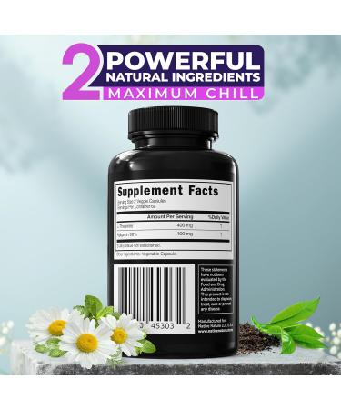 Apigenin with L Theanine supplement - 500mg - Apigenin Supplement for Sleep Relaxation & Mood - Powerful Bioflavonoid & Antioxidants Found in Chamomile Tea - 120 Vegan caps. NON- GMO. Made in USA - Buy Online on GoSupps.com