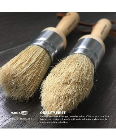 Small Chalk and Wax Brush Set - 2 Brushes Stencil Kit for Furniture Craft Projects - Buy Online on GoSupps.com
