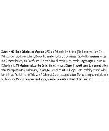 Seitenbacher Muesli au chocolat bio sans lactose I grains entiers I v g talien (1 x 500 g) - Buy Online on GoSupps.com