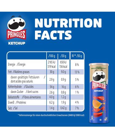 Buy Pringles Ketchup (8 x 185g) - Irresistible Snack Classic - Crispy Chips with Ketchup Flavor - International Shipping Available - Buy Online on GoSupps.com