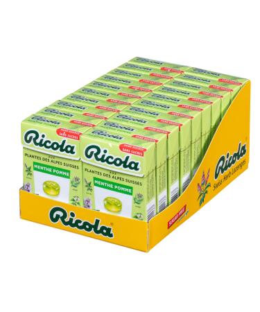 Ricola - 20 Bo tes de 50 g - Bonbons aux Plantes Suisses - Parfum Menthe Pomme - Rafra chissant - sans Sucres