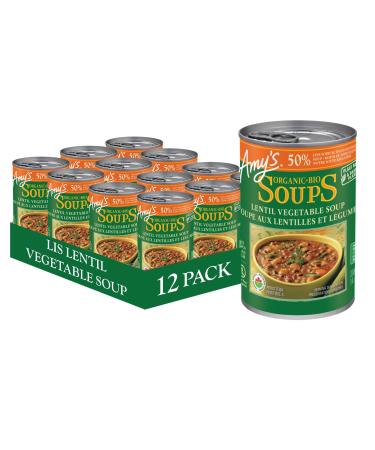 Amy s Kitchen Organic Lentil Vegetable Soup Light in Sodium Vegan Gluten-Free Dairy-Free Lactose-Free Soy-Free Corn-Free Tree Nut-Free Kosher Plant-Based 12-pack (398ml per can)