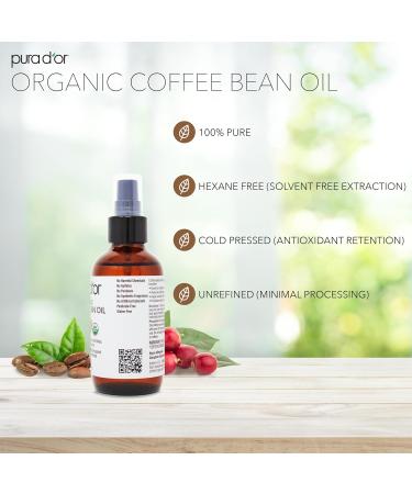 PURA D'OR 3.38 Oz ORGANIC Coffee Bean Oil - 100% Pure USDA Certified Premium Grade Natural Moisturizer Cold Pressed Unrefined Hexane-Free Base Carrier Oil for DIY Skin Care For Men & Women 3.38 Fl Oz (Pack of 1) - Buy Online on GoSupps.com