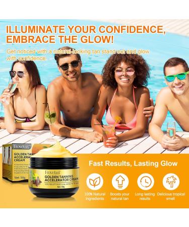 Tanning Accelerator Cream 50g Long Lasting Sunbed Cream Effective in Sun-Beds & Outdoor Sun Rapid Tanning Cream Achieve a Natural Tan with Natural Ingredients - Buy Online on GoSupps.com