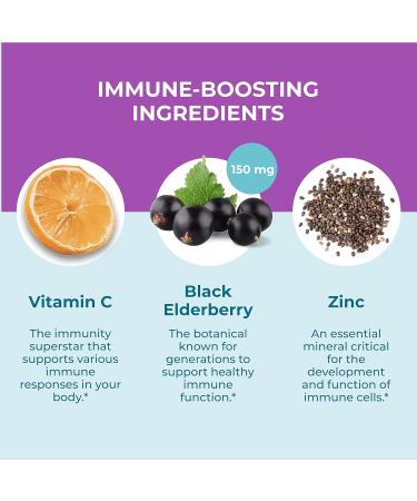 Hyland's Organic Sambucus Elderberry Gummies with Zinc and Vitamin C - Immune Support Supplement for Adults - 2 Bottles of 60 Count - Naturals Adult Elderberry - Buy Online on GoSupps.com